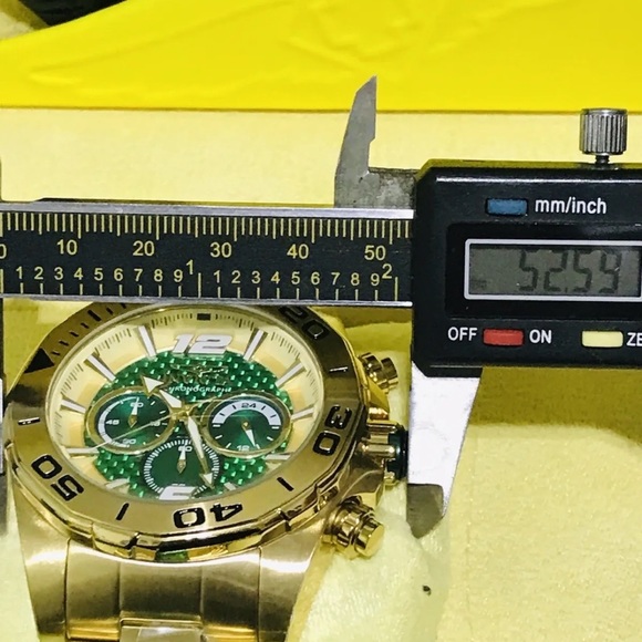 Invicta Men 53mm Speedway Chronograph Green Dial, Gold, Green Tone  Watch - Picture 9 of 12